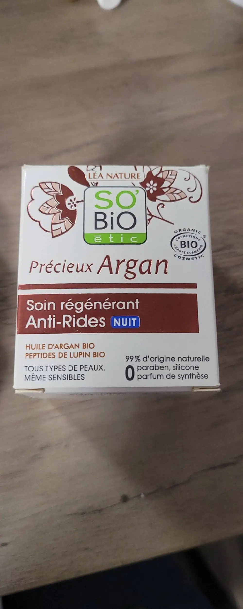 SO'BIO ÉTIC - Précieux Argan - Soin régénérant anti-rides nuit