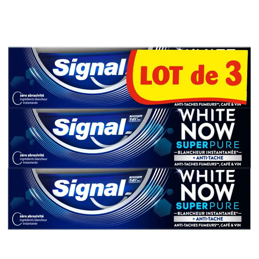 SIGNAL - Signal White Now Dentifrice Super Pure 3x75ml