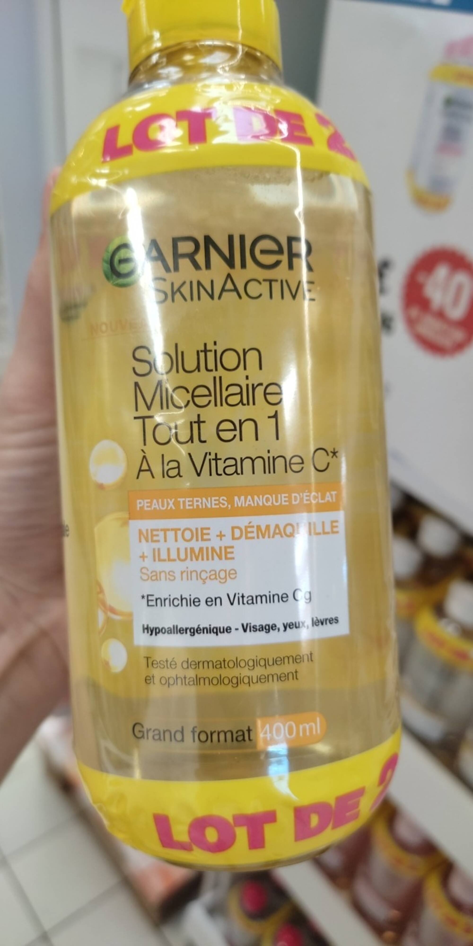 Composition GARNIER Skinactive - Solution micellaire tout en 1 à la  vitamine C - UFC-Que Choisir