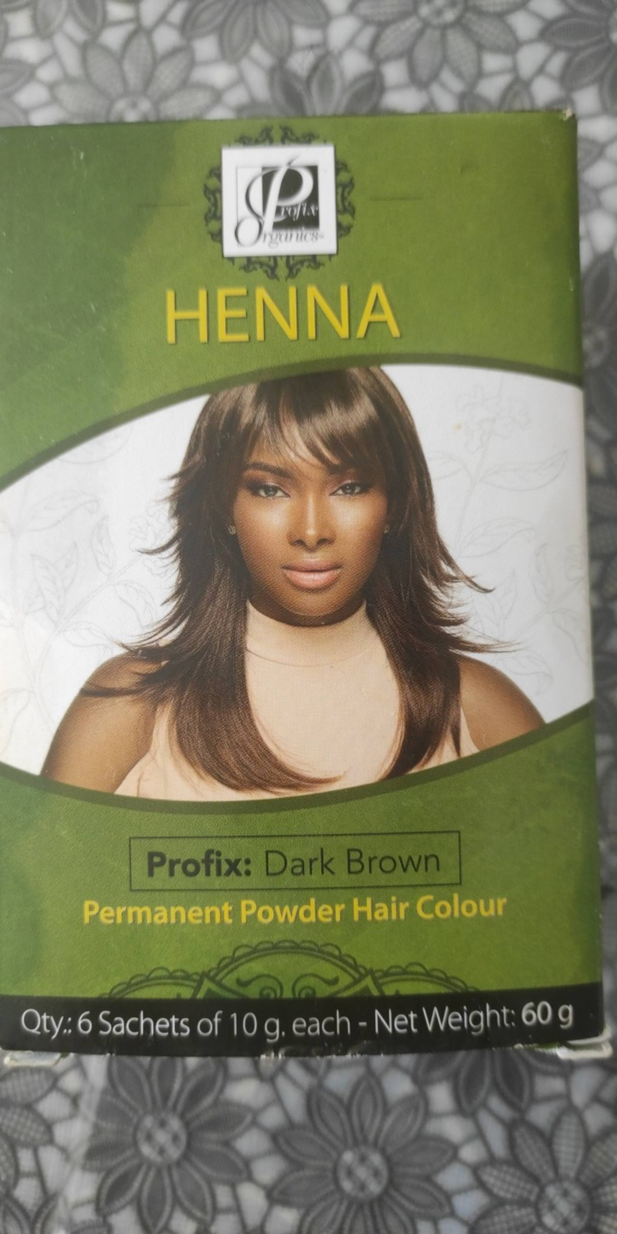 PROFIX ORGANICS - Henna - Permanent powder hair colour