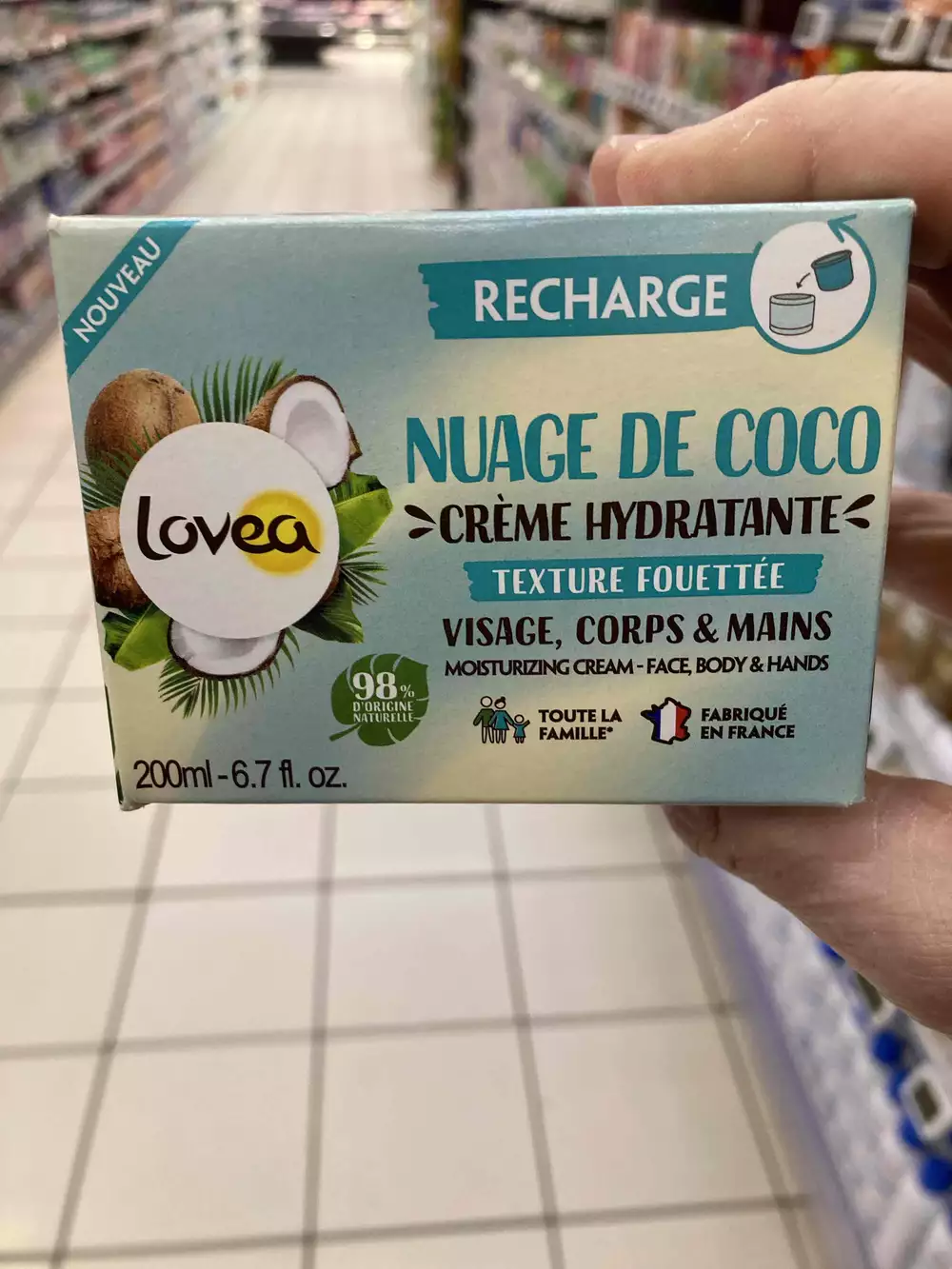 LOVEA - Nuage de coco - Crème hydratante texture fouettée