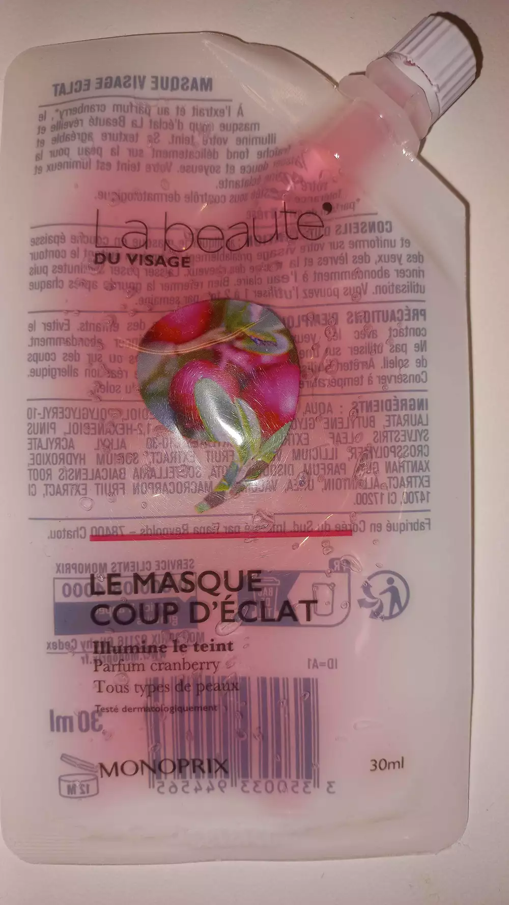 MONOPRIX - La beauté du visage - Le masque coup d'éclat 