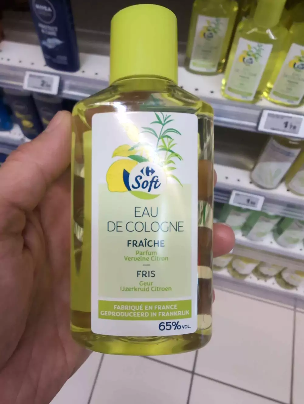 CARREFOUR SOFT - Fraîche - Eau de cologne parfum verveine citron