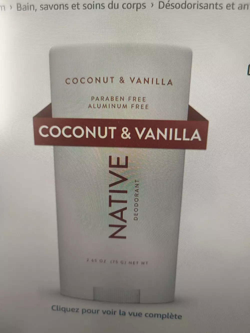 NATIVE - Coconut & vanilla - Deodorant