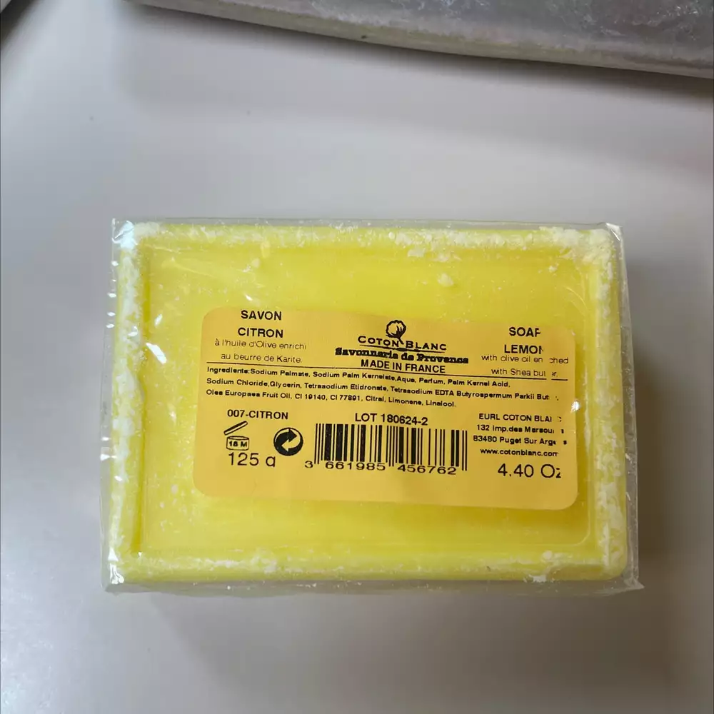 COTON BLANC - Savon citron à l'huile d'olive