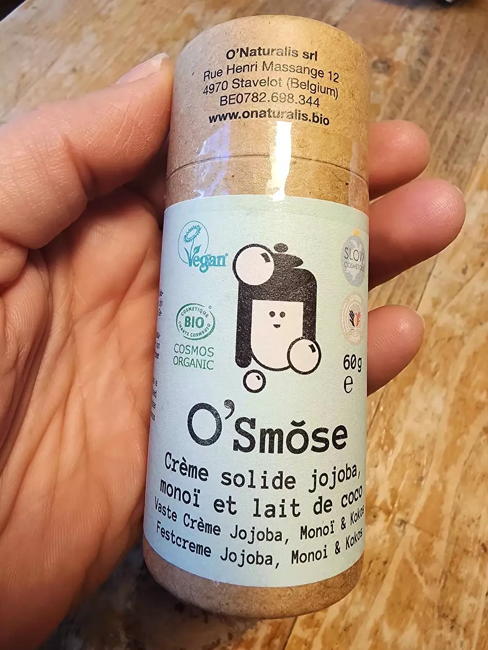 O'NATURALIS - O'smose - Crème solide jojoba, monoï et lait de coco