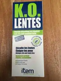 ITEM DERMATOLOGIE - K.O. Lentes baume décolleur et répulsif