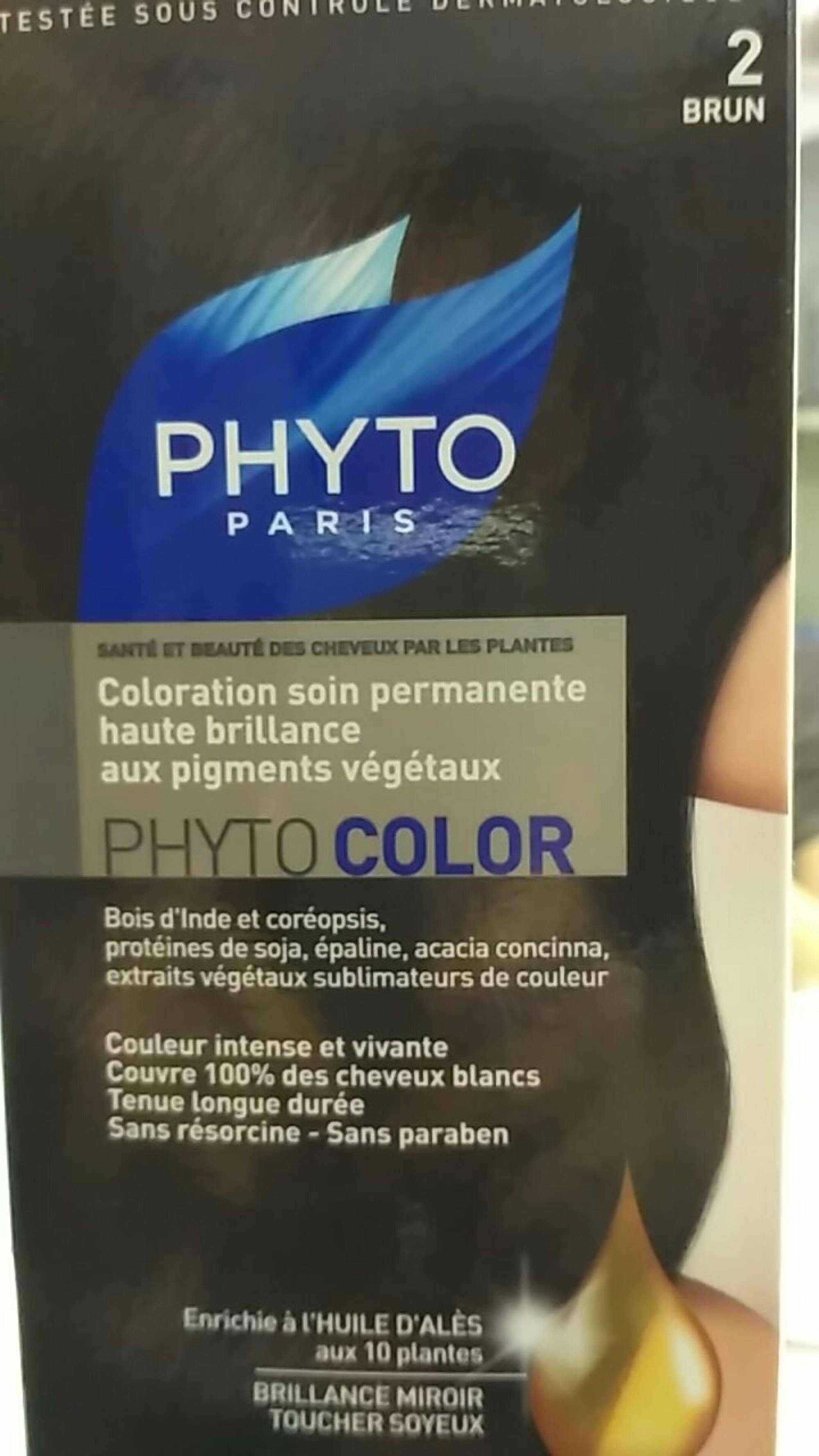 PHYTO - Phytocolor - Coloration soin permanente haute brillance 2 Brun