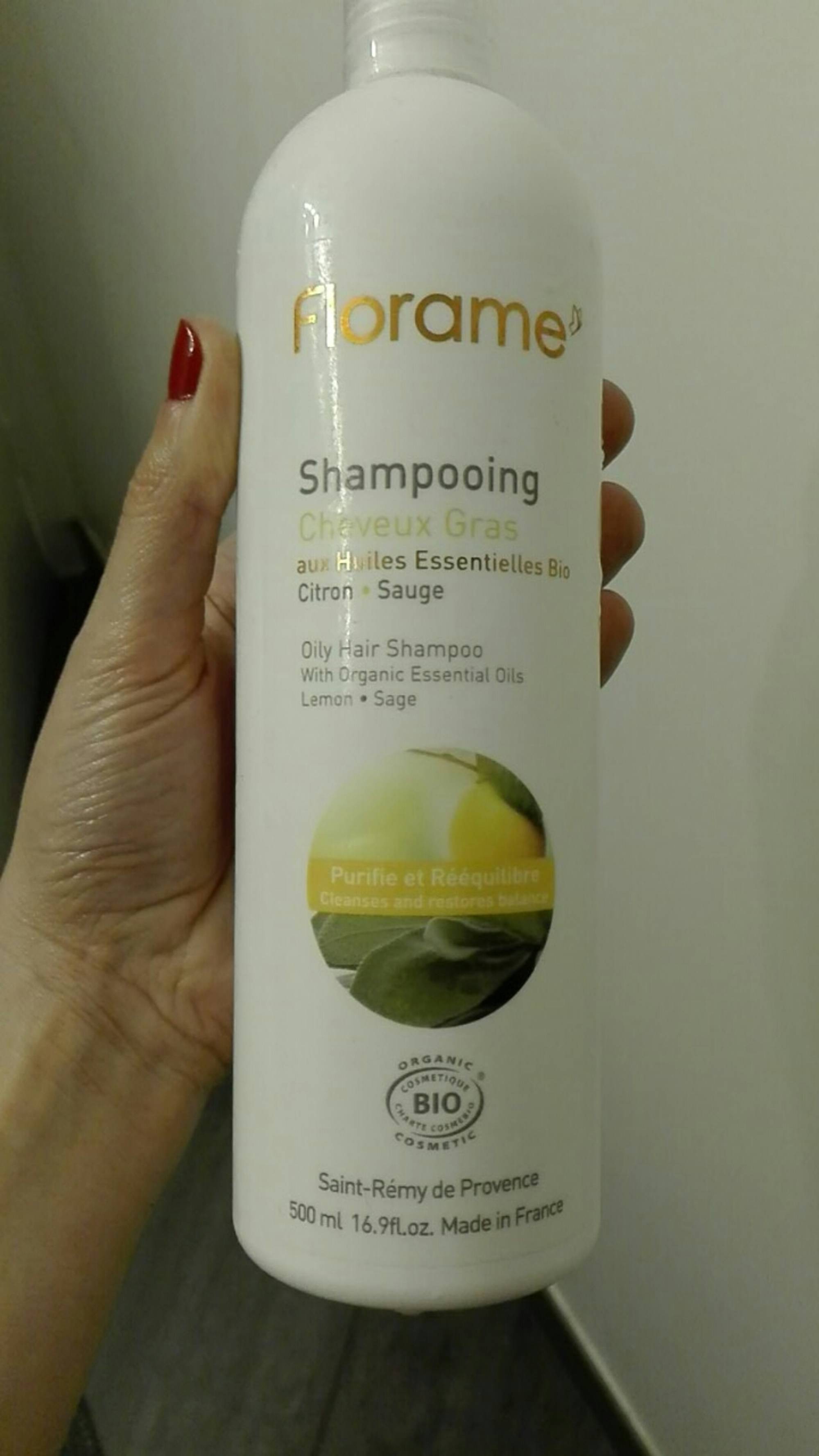 FLORAME - Sampooing cheveux gras bio citron sauge