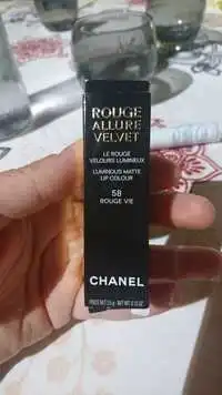 CHANEL - Rouge allure Velvet - Le rouge velours lumineux 58 Rouge vie