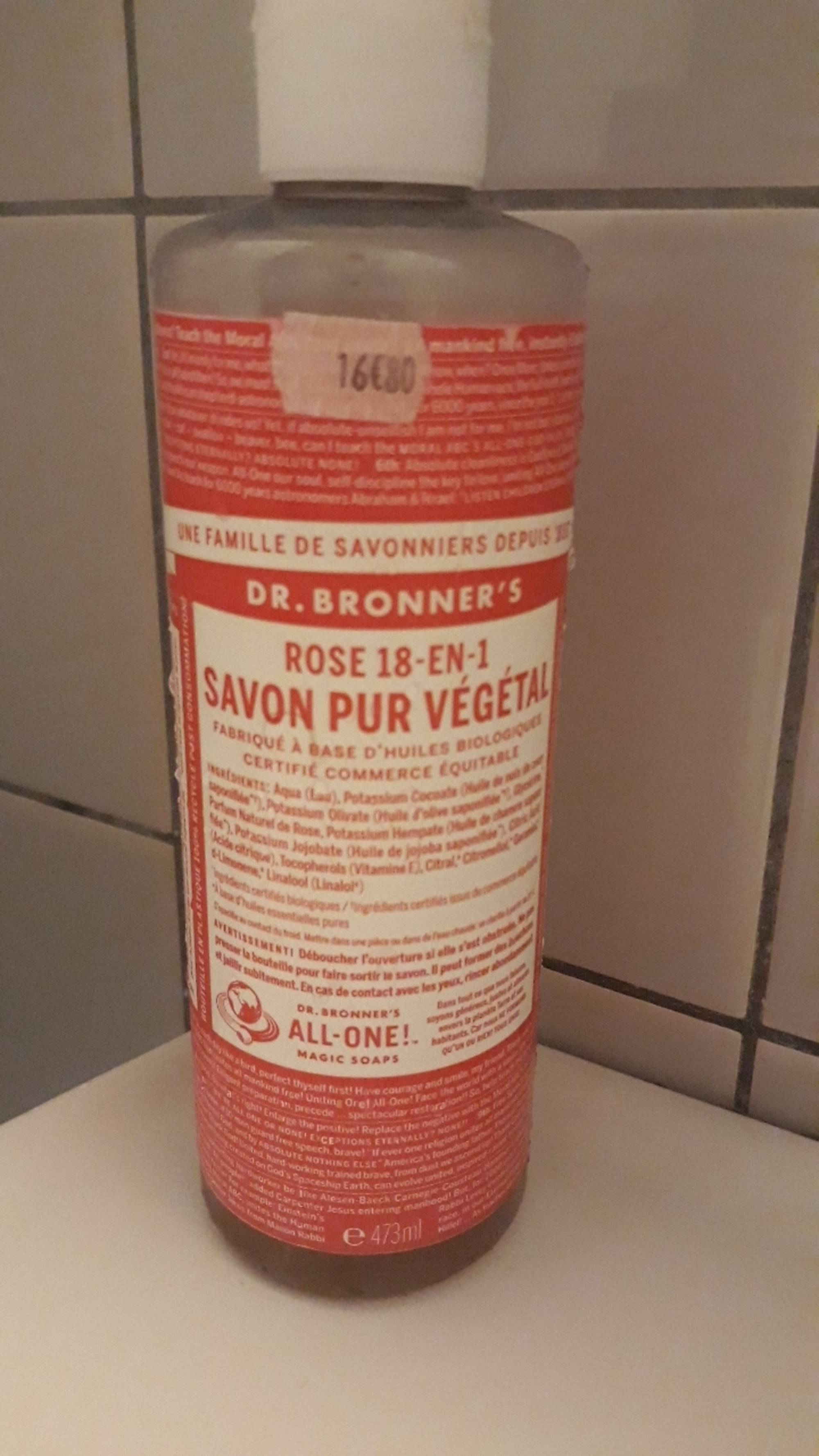 DR. BRONNER'S - Rose 18-en-1 - Savon pur végétal