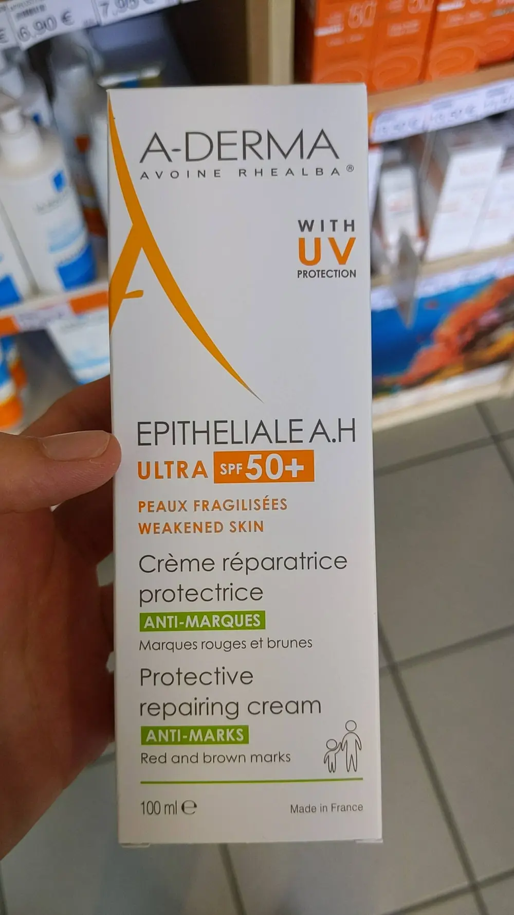 A-DERMA - Epitheliale A.H - Crème réparatrice protectrice ultra spf 50+