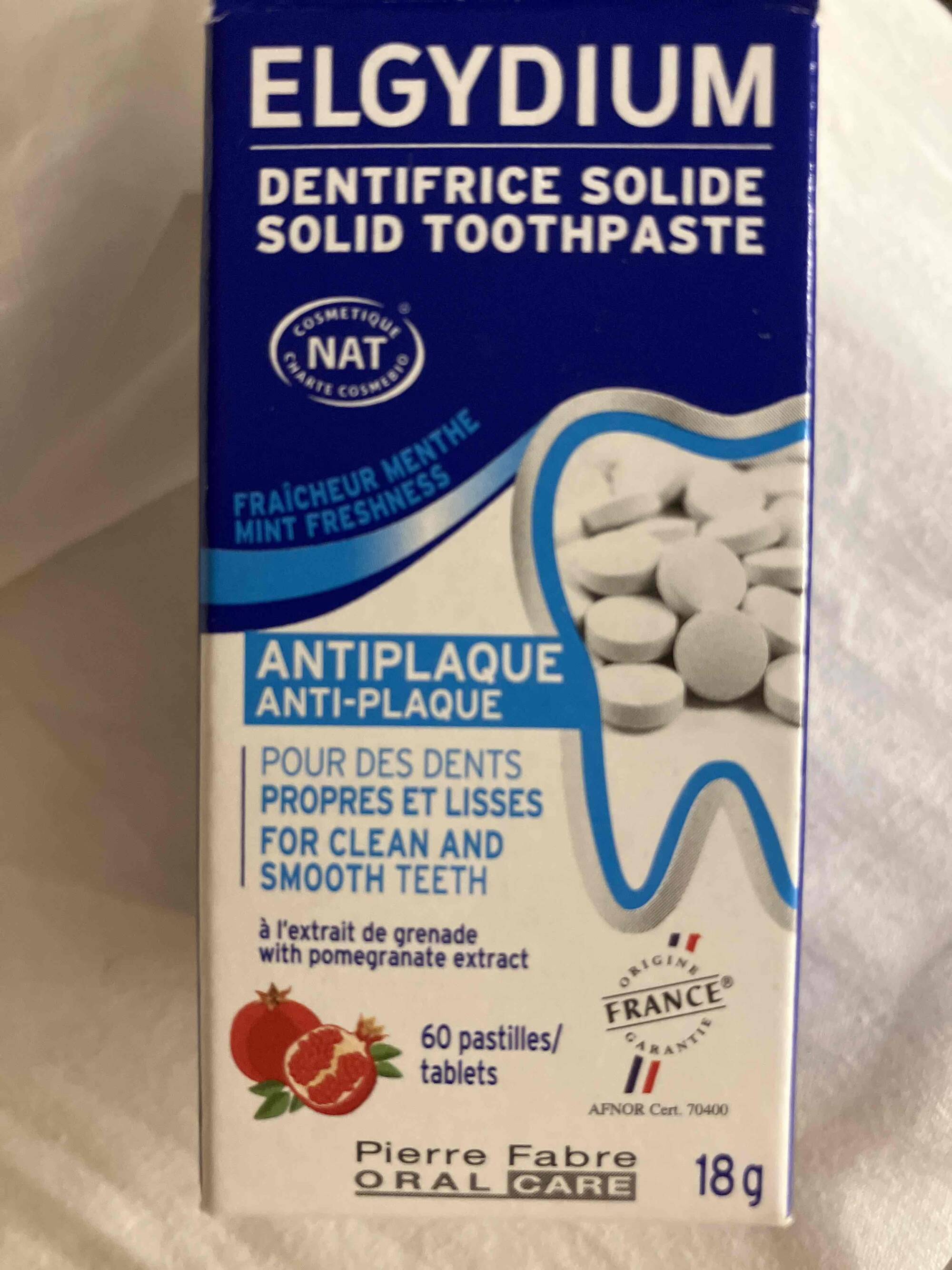 ELGYDIUM - Anti-plaque - Dentifrice solide 60 pastilles