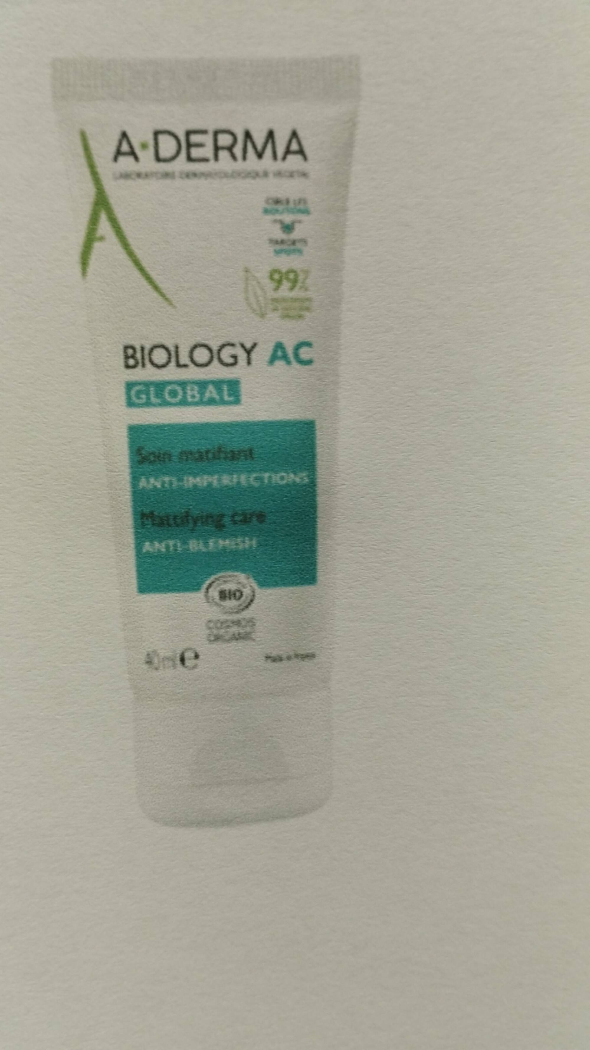 A-DERMA - Biology AC global - Soin matifiant anti-imperfections