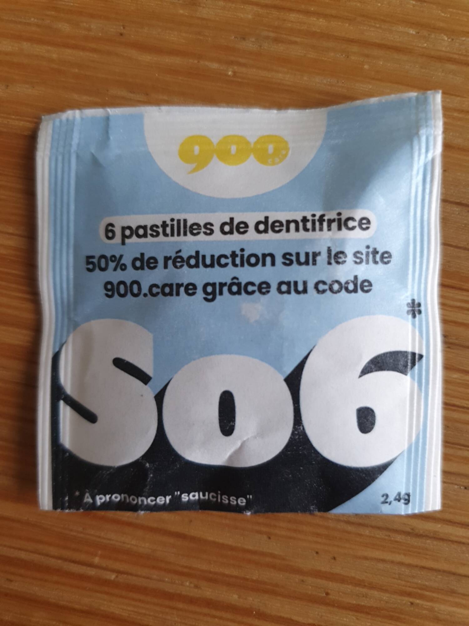 900.CARE - 6 pastilles de dentifrice