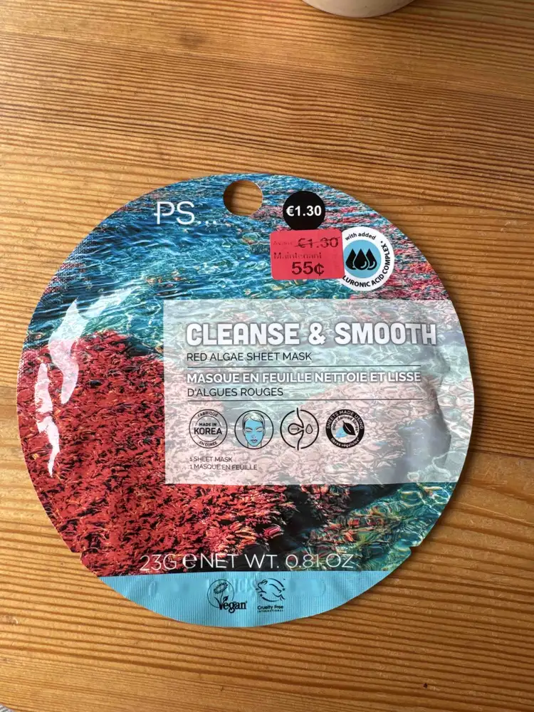 PRIMARK - PS cleanse & smooth - Masque en feuille nettoie et lisse