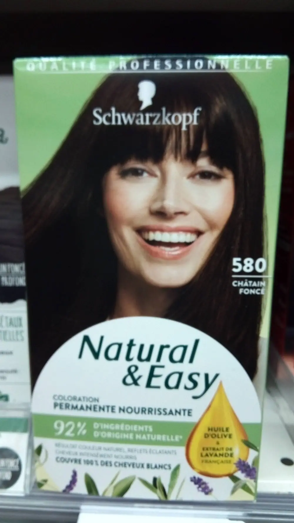 SCHWARKOPF - Natural & easy - Coloration permanente nourrissante 580 chatain foncé