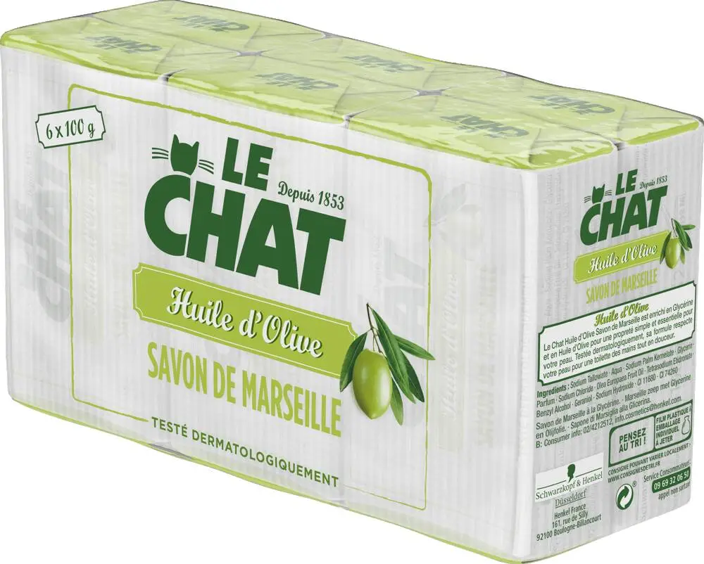 LE CHAT - Le Chat - Savon de Marseille Huile d Olive - 6 x 100g