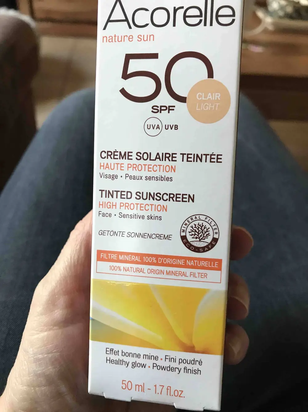 ACORELLE - Clair - Crème solaire teintée SPF 50