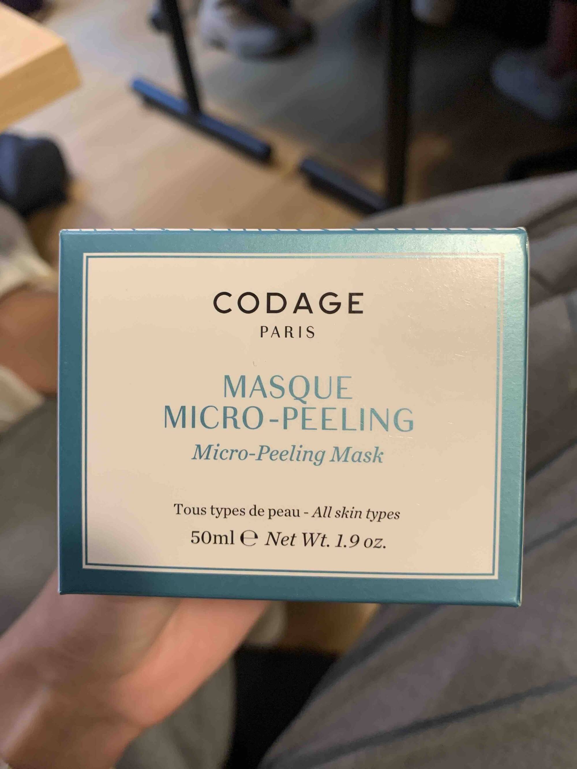 CODAGE - Masque micro-peeling 