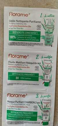 FLORAME - Gelée nettoyante purifiante - Fluide matifiant rééquilbrant - Masque purifiant