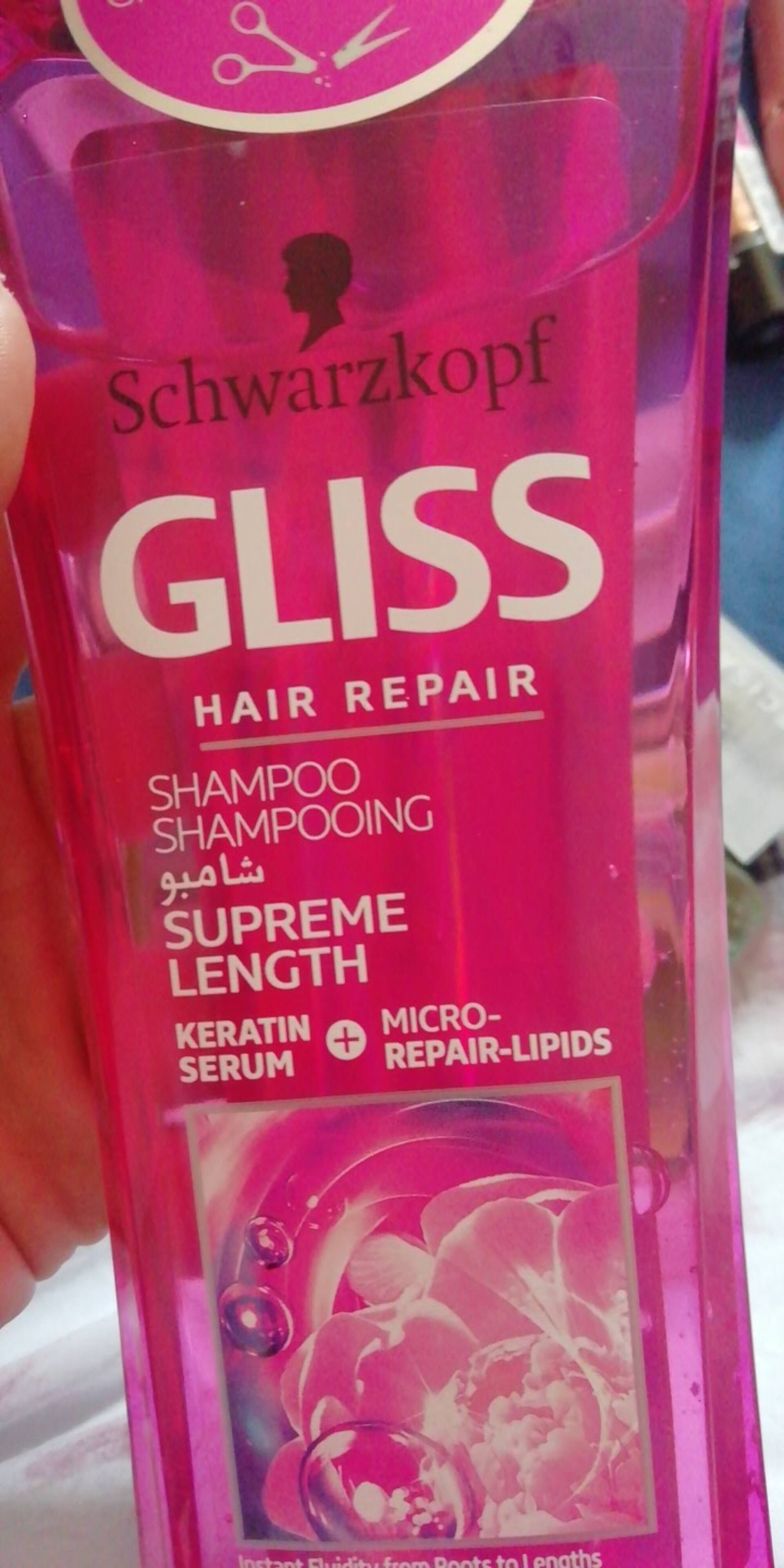 SCHWARZKOPF - Gliss hair repair - Supreme length shampoo
