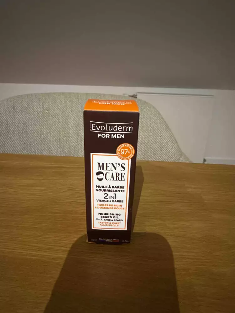 EVOLUDERM - Men's care - Huile à barbe nourrissante 2 en 1