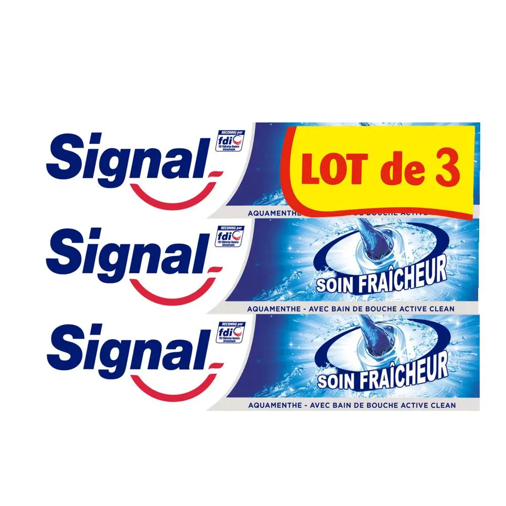 SIGNAL - Signal Dentifrice Soin Fraîcheur Aquamenthe 3x75ml