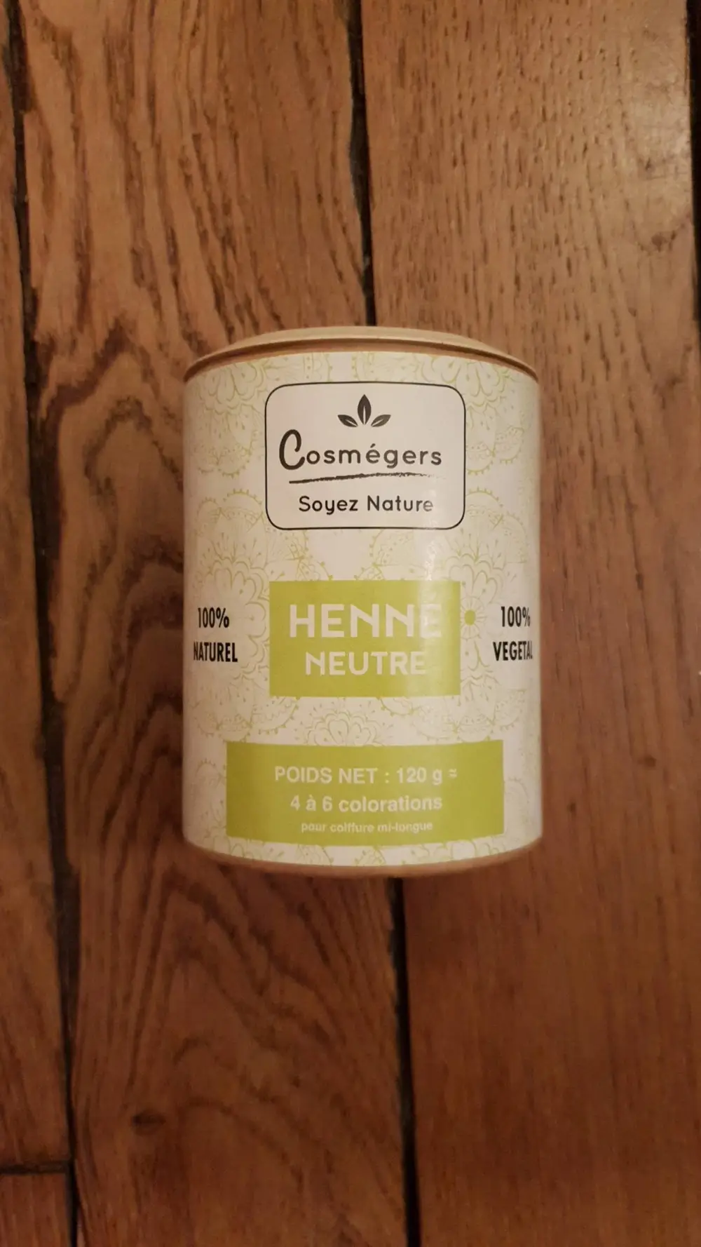 COSMÉGERS - Henné neutre - Masque revitalisant