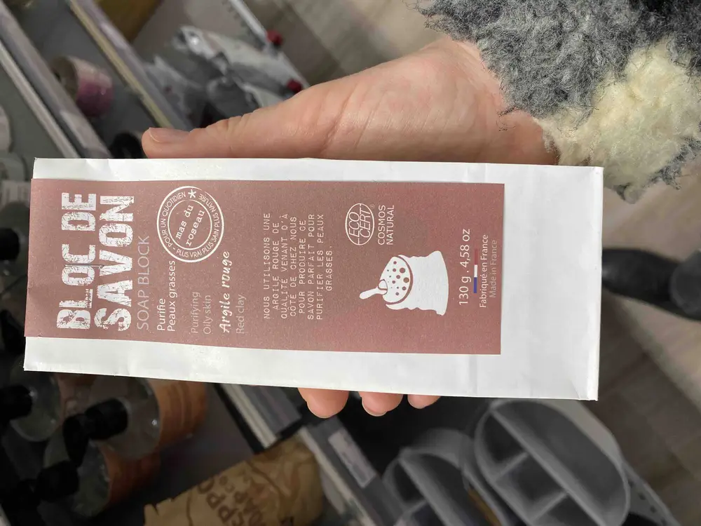 ECOVERT - Bloc de savon argile rouge 