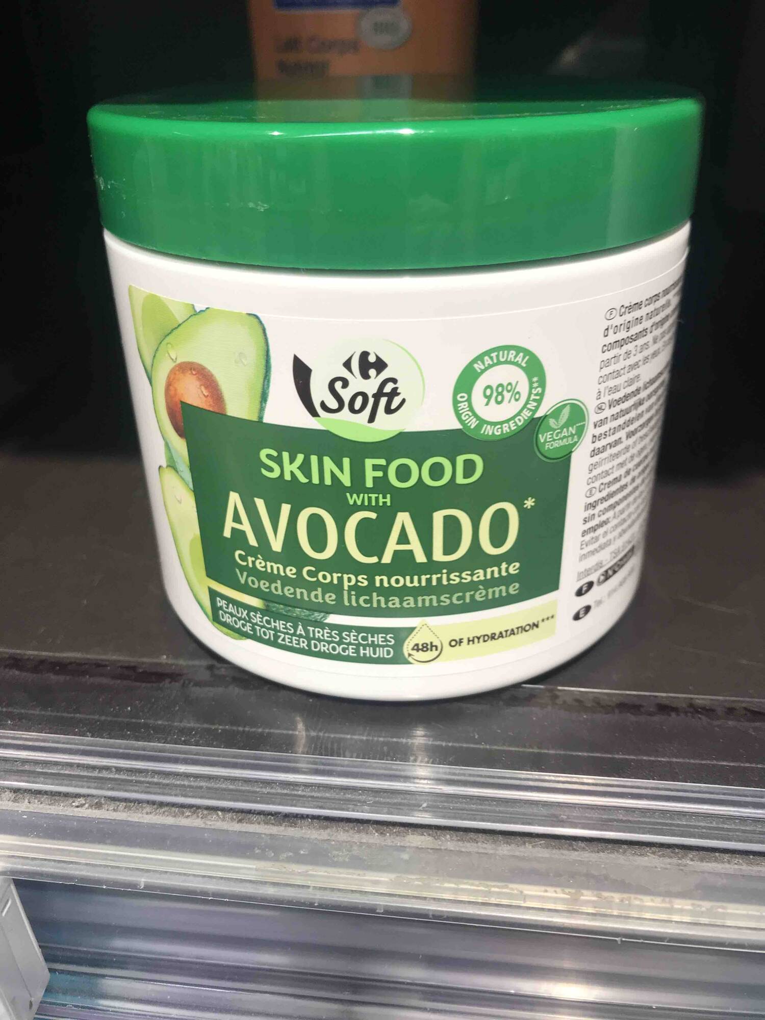 CARREFOUR - Soft avocado - Crème corps nourrissante 48h