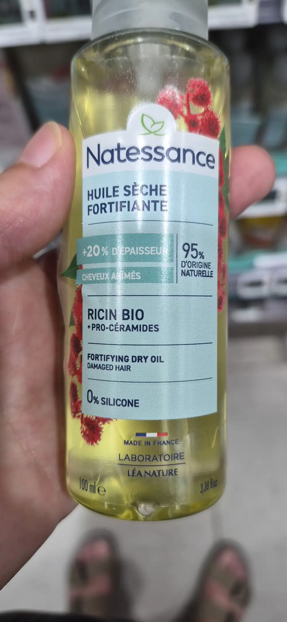 NATESSANCE - Huile sèche fortifiante ricin bio