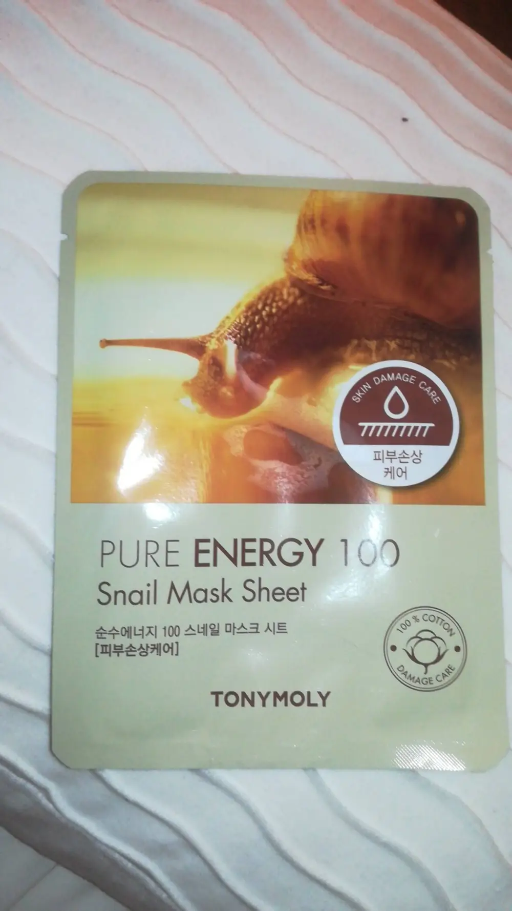 TONYMOLY - Pure energy 100 - Snail mask sheet
