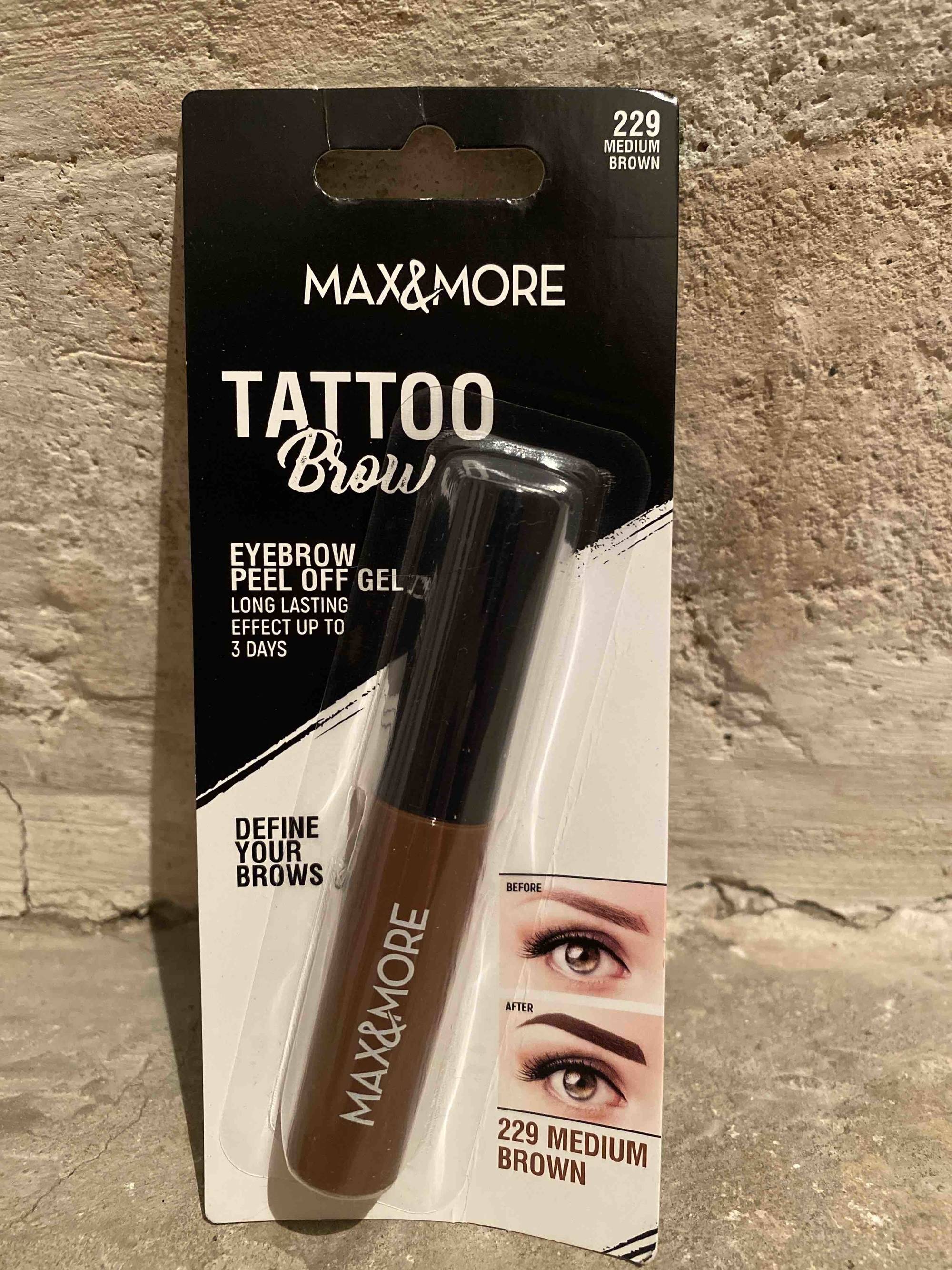 MAX & MORE - Tattoo Brow - Eyebrow peel off gel - 229 medium brown