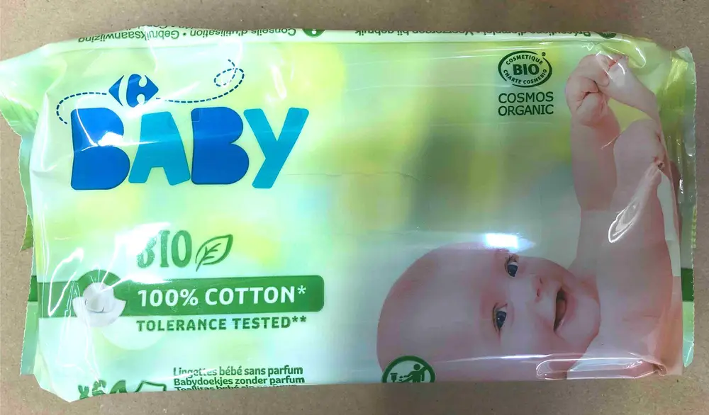 CARREFOUR - Bio - Lingettes bébé sans parfum