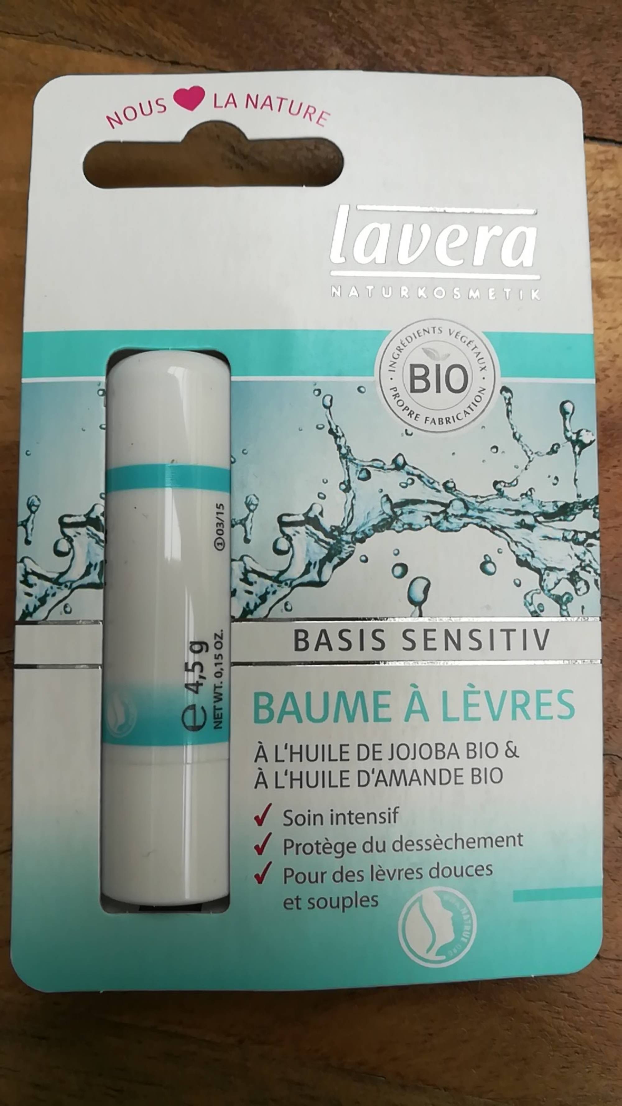 LAVERA - Basis sensitiv - Baume à lèvres bio