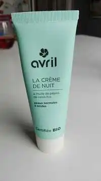 AVRIL - La crème de nuit à l'huile de pépins de raisin bio