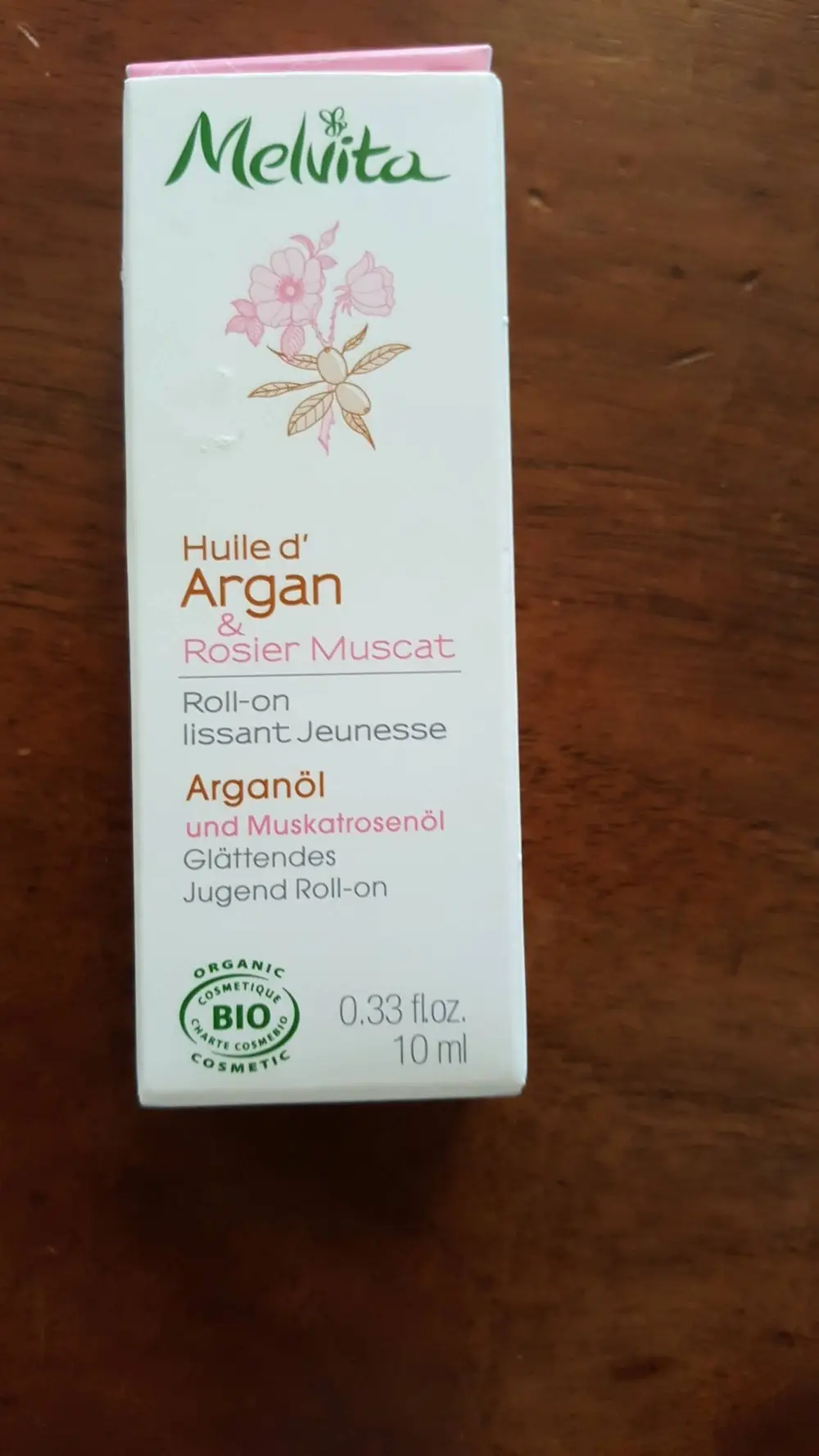 MELVITA - Huile d'argan & rosier muscat - Roll-on lissant jeunesse bio