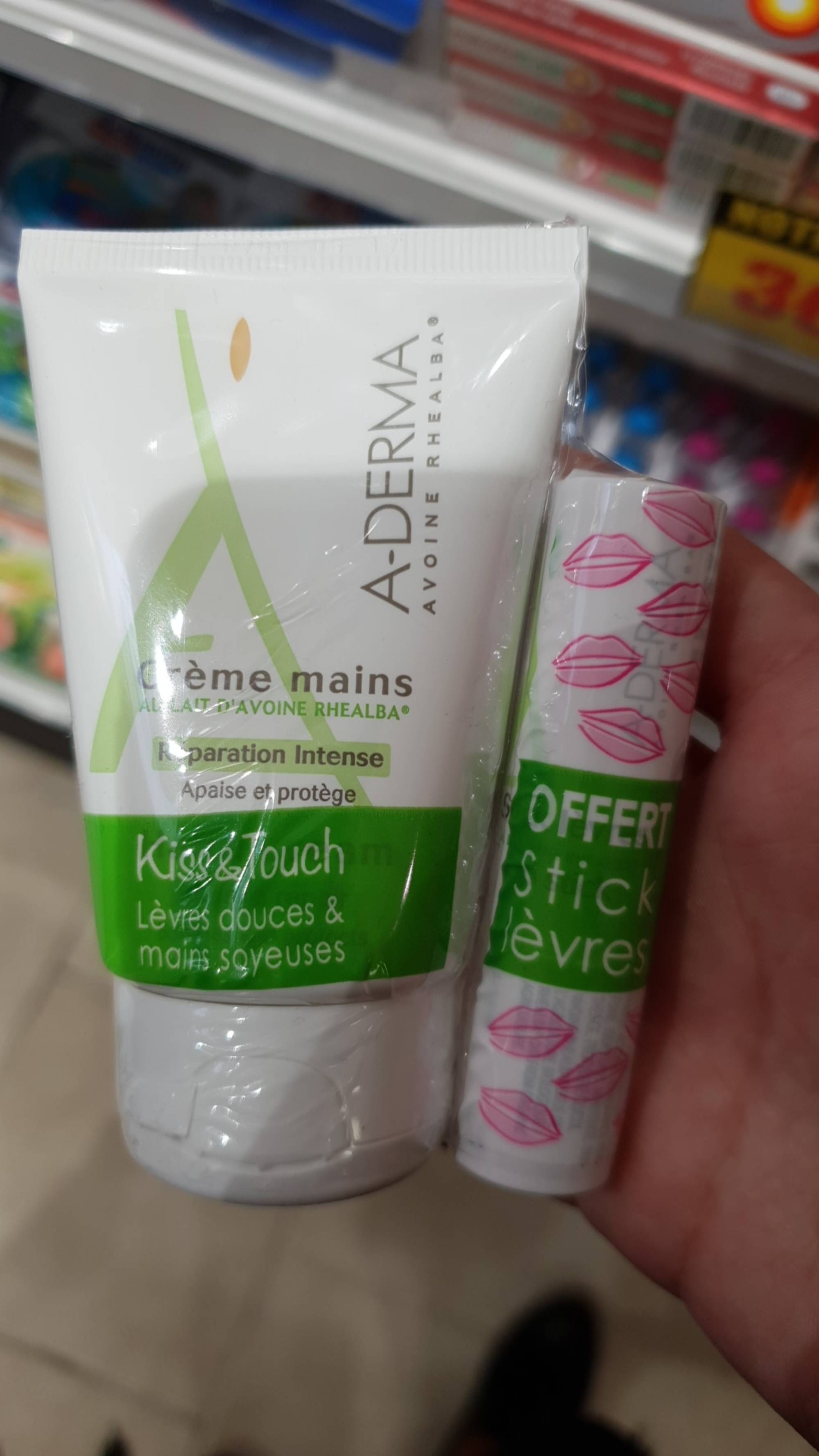 A-DERMA - Kiss & touch - Crème mains et stick lèvres