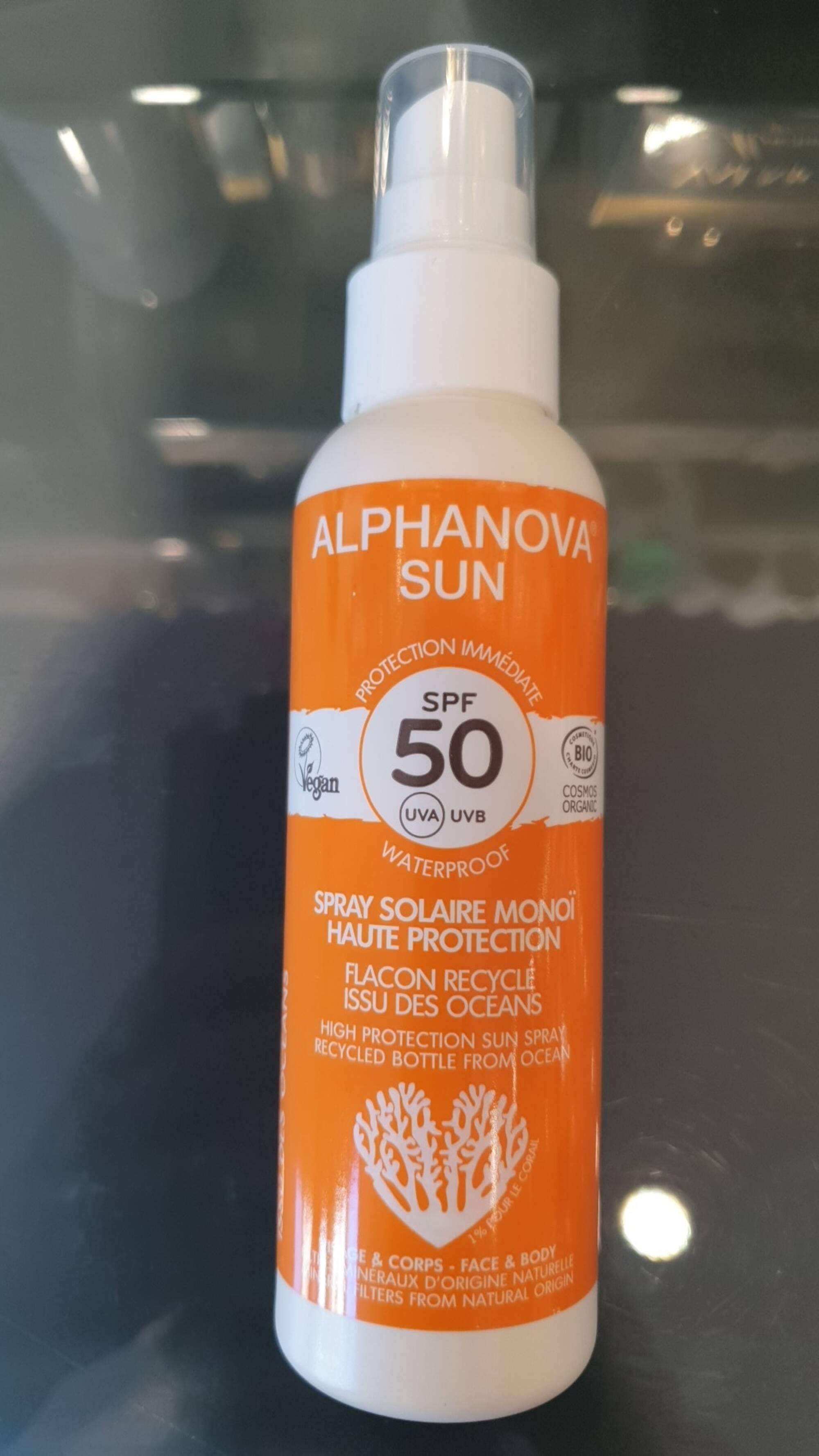 Alphanova crème solaire bébé bio en spray spf 50 125g