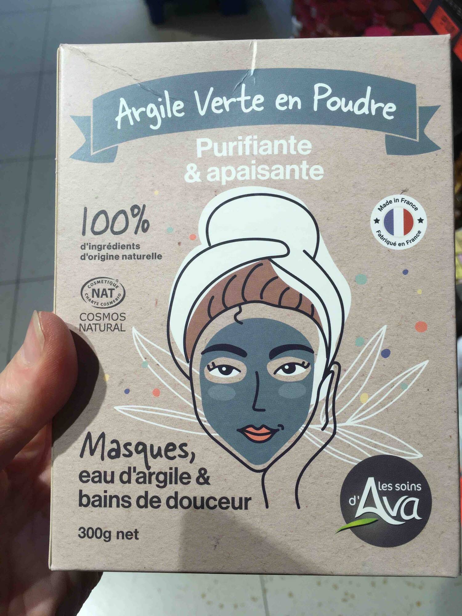 Ingrédient cosmétique poudre argile verte - Cosmaé