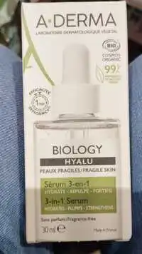 A-DERMA - Biology Hyalu sérum 3 en 1