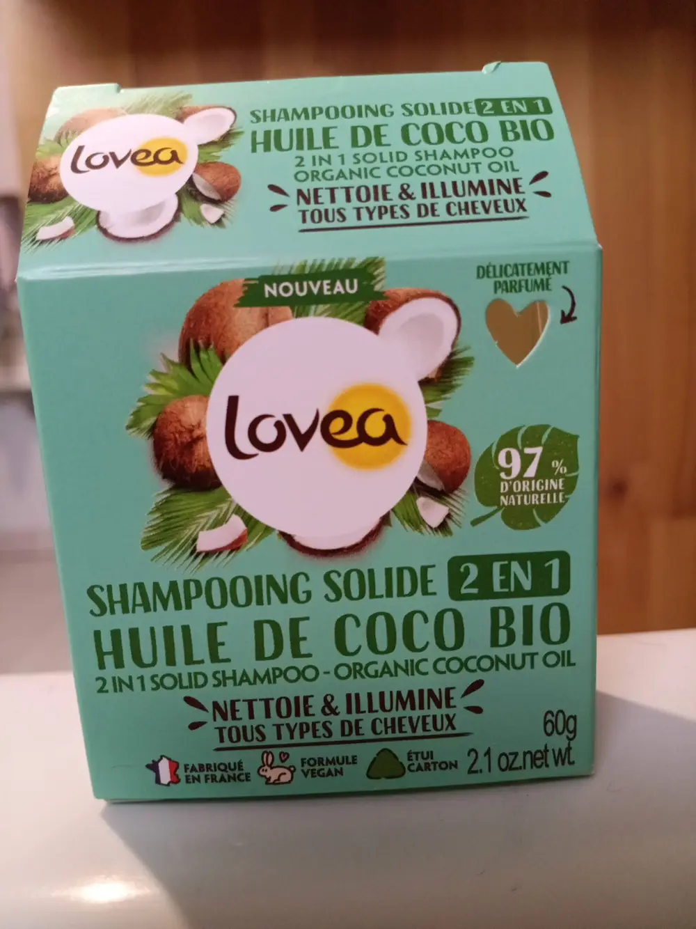 LOVEA - Shampooing solide 2 en 1 huile de coco bio