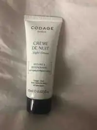 CODAGE PARIS - Crème de nuit - Anti-âge & régénérante
