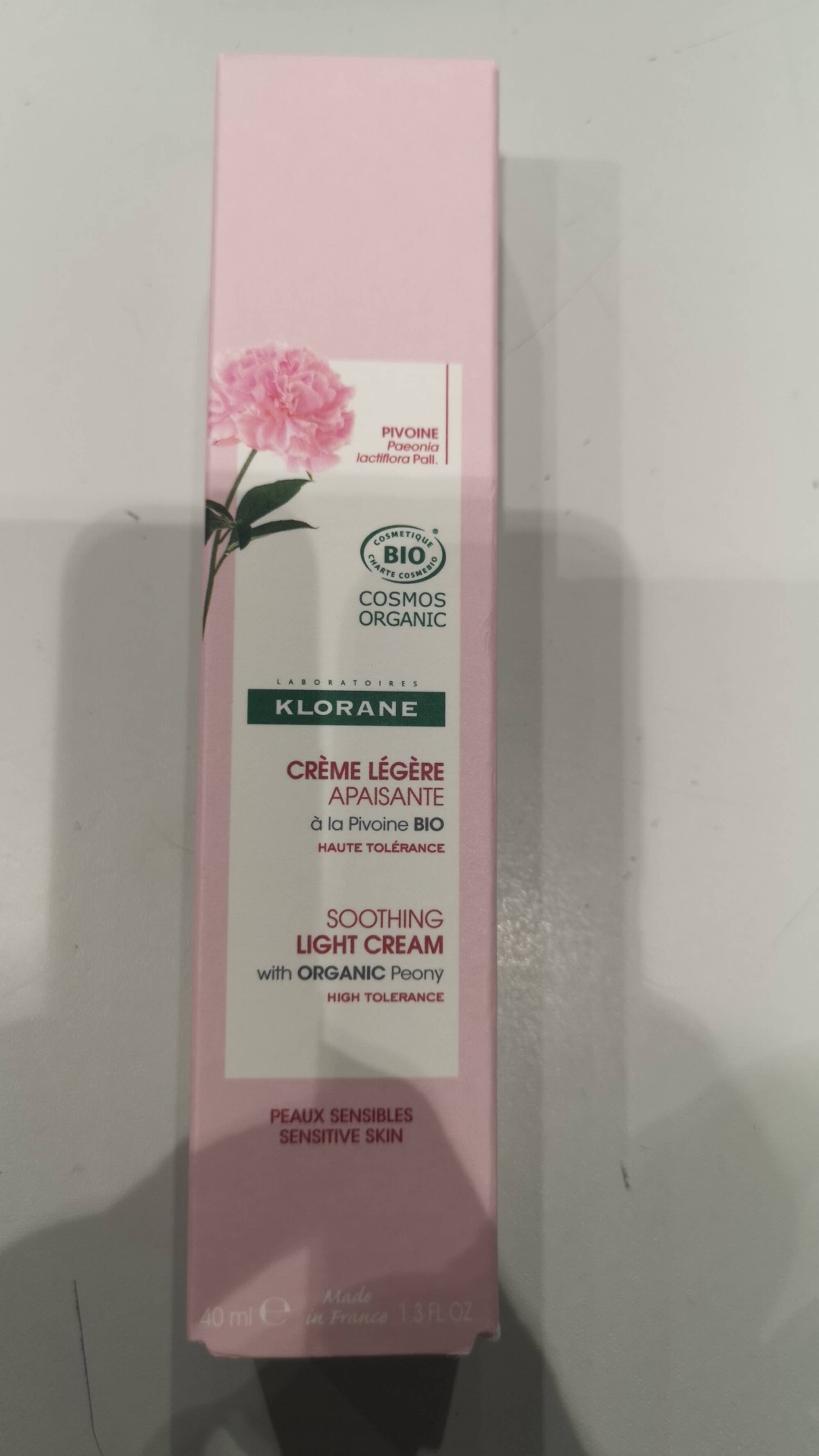 KLORANE - Peaux sensibles - Crème légère apaisante 