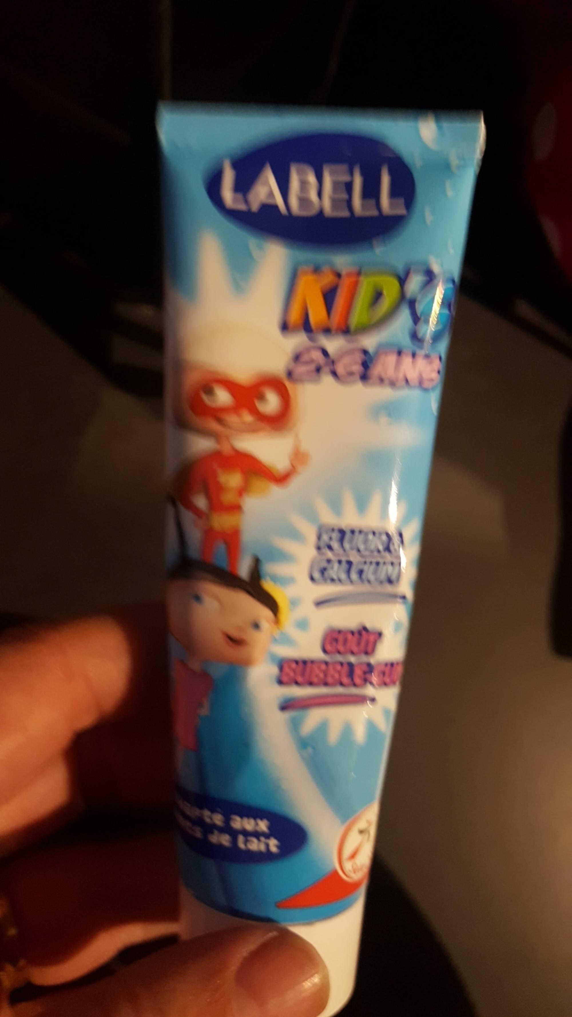 LABELL - Kid's 2-6 ans - Dentifrice goût bubble-gum