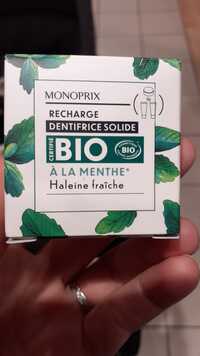 MONOPRIX - Recharge dentifrice solide bio à la menthe