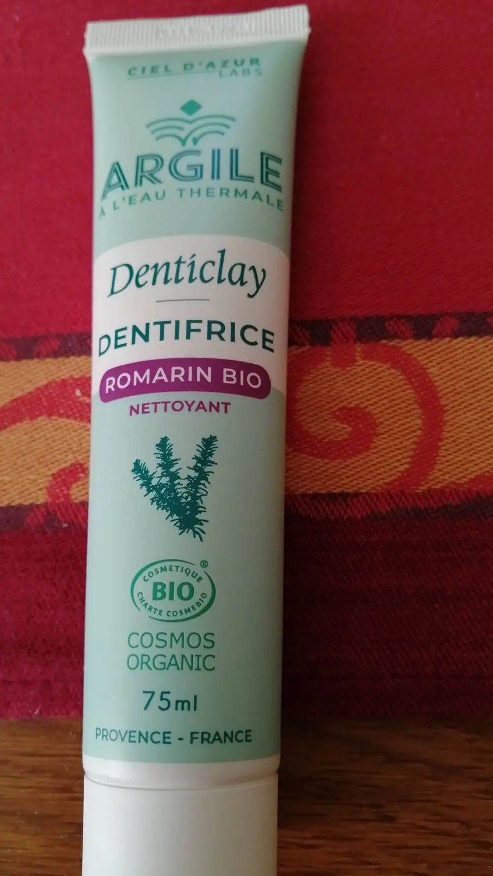 DENTICLAY - Argile - Dentifrice romarin bio nettoyant