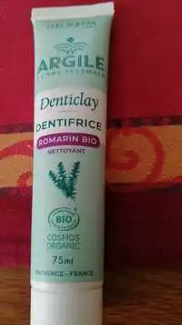 DENTICLAY - Argile - Dentifrice romarin bio nettoyant