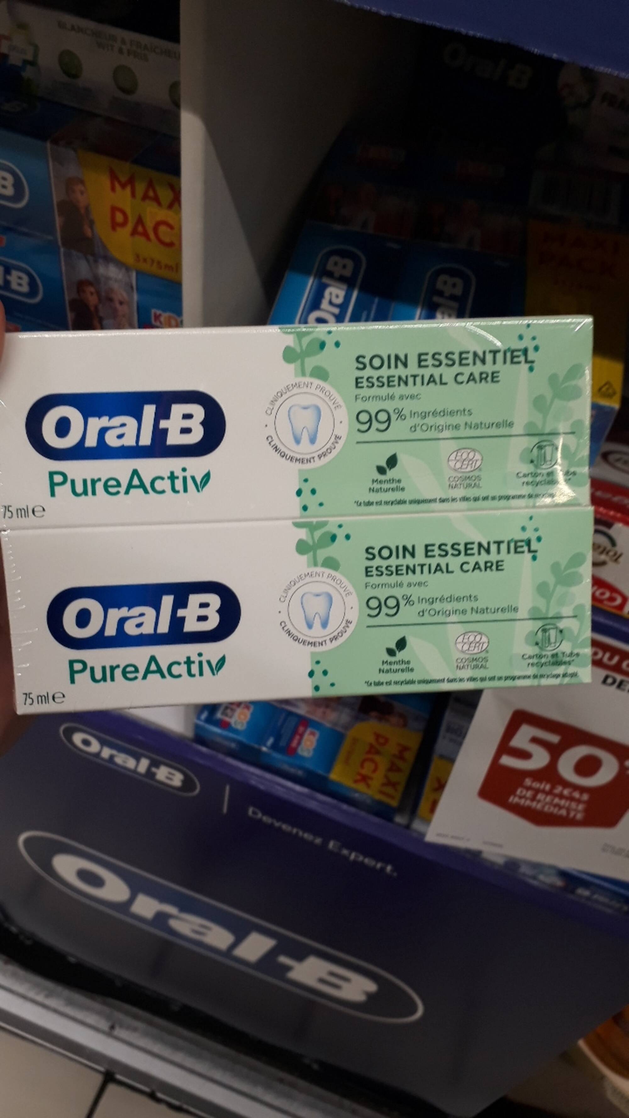 ORAL-B - PureActiv - Dentifrice soin essentiel